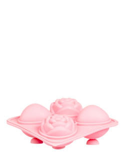 Final Touch Bar Bespoke Heart & Rose Silicone Ice Cube Tray, 4 Cube, Pink - view 2, Pink