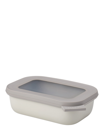 Mepal Cirqula Rectangular Food Storage Bowl, 500ml, Nordic White
