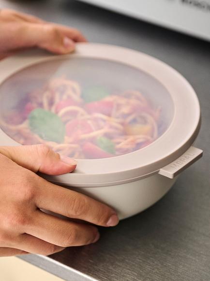 Mepal Cirqula Round Food Storage Bowl, 1.25L - view 2, Nordic White
