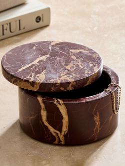 West Elm Exotic Marble Storage Box, Red - view 2, Red