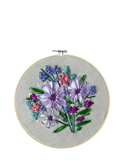 MakeBox & Co Floral Ribbon Embroidery Kit, Multi