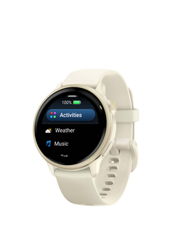 Garmin vivoactive 6 GPS Smartwatch, 42mm, Lunar Gold/Bone