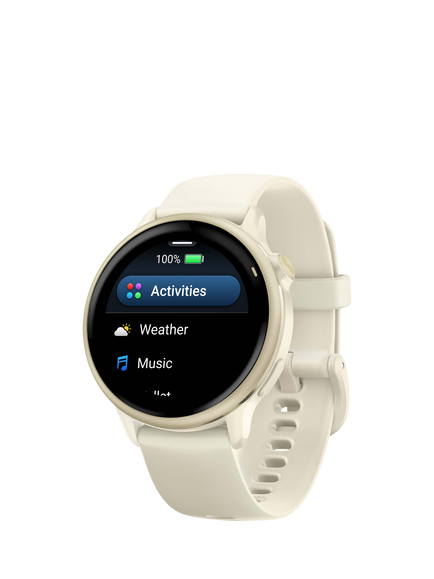 Garmin vivoactive 6 GPS Smartwatch, 42mm, Lunar Gold/Bone