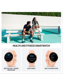 Garmin vivoactive 6 GPS Smartwatch, 42mm - view 2, Lunar Gold/Bone