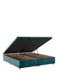 John Lewis Non-Sprung Classic Maxi Upholstered Ottoman Storage Divan Base, Double, Deep Velvet Teal