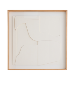 West Elm Rowan Layered Paper Wall Art, 108 x 108cm, Natural Beige, Natural Beige