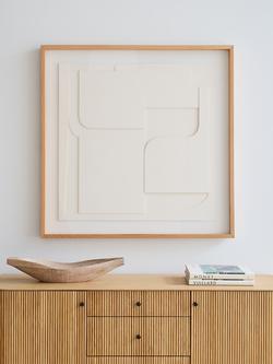 West Elm Rowan Layered Paper Wall Art, 108 x 108cm, Natural Beige - view 2, Natural Beige