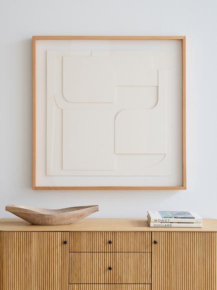 West Elm Rowan Layered Paper Wall Art, 108 x 108cm, Natural Beige - view 2, Natural Beige