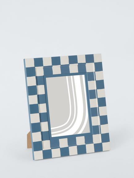 John Lewis Stepped Photo Frame, 5 x 7" (13 x 18cm), Blue Check