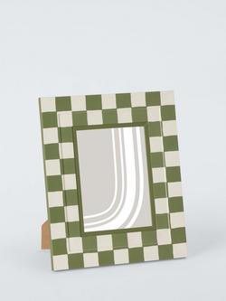 John Lewis Stepped Photo Frame, 5 x 7" (13 x 18cm), Green Check