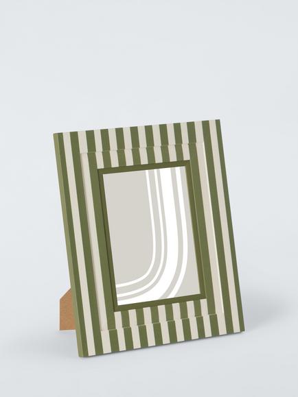John Lewis Stepped Photo Frame, 5 x 7" (13 x 18cm), Green Stripe