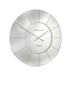 Thomas Kent Hamilton Mirrored Wall Clock, Silver Mirror, Silver Mirror
