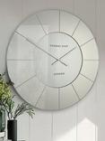 Thomas Kent Hamilton Mirrored Wall Clock, Silver Mirror