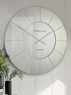 Thomas Kent Hamilton Mirrored Wall Clock, Silver Mirror - view 2, Silver Mirror