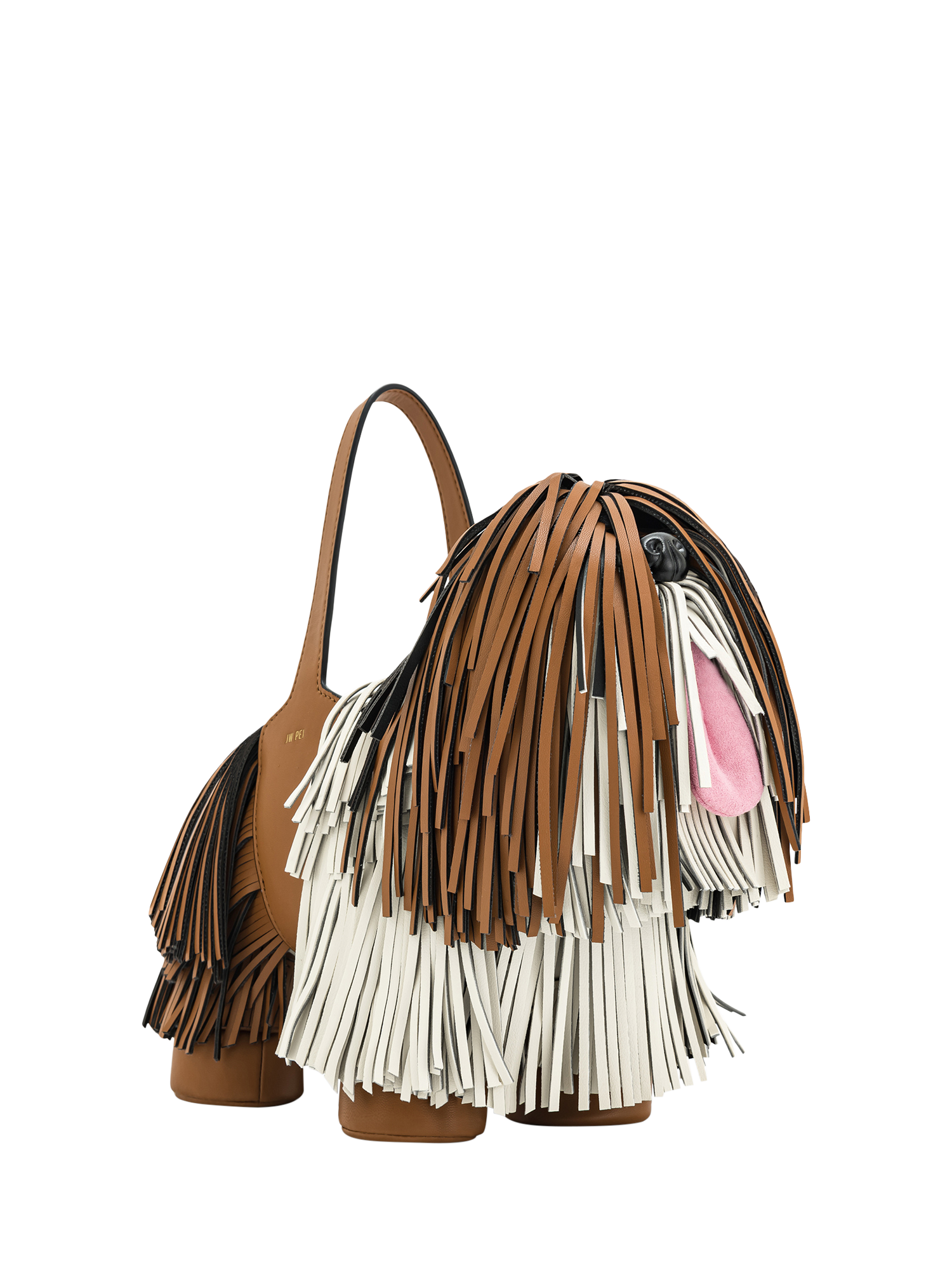 Product image 1 of 4, which shows JW PEI Nita Puppy Shape Handbag, Brown/Multi