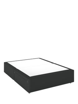 John Lewis Non-Sprung Upholstered 2 Drawer Divan Base, Small Double, Brushed Tweed Charcoal