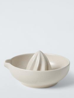 John Lewis X Deliciously Ella Stoneware Citrus Juicer, White, Stone