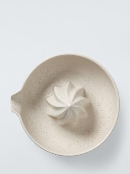 John Lewis X Deliciously Ella Stoneware Citrus Juicer, White - view 2, Stone