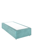 John Lewis Non-Sprung Upholstered 2 Drawer Divan Base, Single, Deep Velevet Eau De Nil