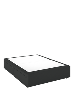 John Lewis Non-Sprung Upholstered 4 Drawer Divan Base, Double, Brushed Tweed Charcoal