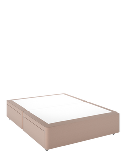 John Lewis Non-Sprung Upholstered 4 Drawer Divan Base, King Size, Cotton Effect Pink