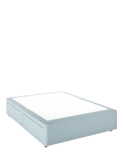 John Lewis Non-Sprung Upholstered 4 Drawer Divan Base, King Size, Relaxed Linen Duck Egg