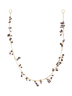 nkuku Tanu Garland, Brass/Ruby, L128cm