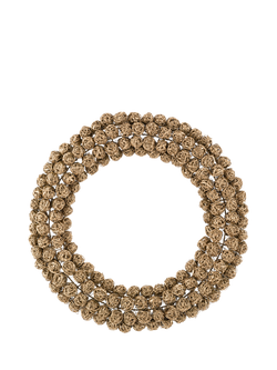 nkuku Madhi Wire Wreath, Brass, Small, Brass