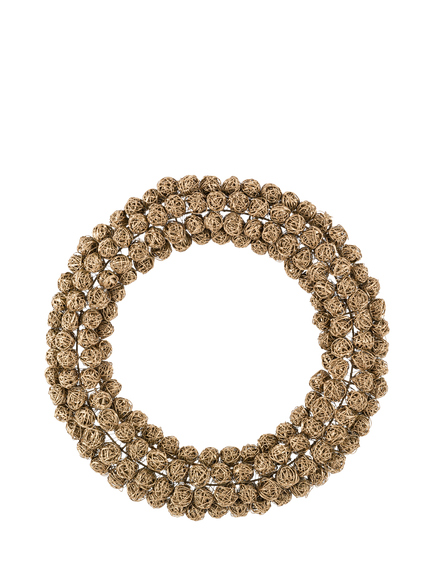 nkuku Madhi Wire Wreath, Brass, Small, Brass