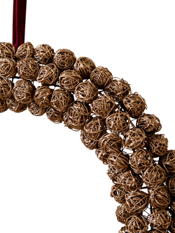 nkuku Madhi Wire Wreath, Brass, Small - view 2, Brass