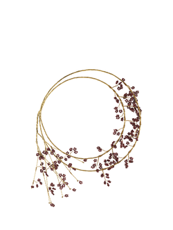 nkuku Tanu Wreath Brass/Ruby, Dia.45cm, Brass/Natural