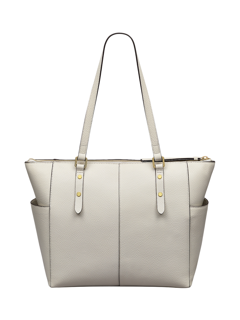Product image 2 of 6, which shows Radley Silk Street Leather Large Zip Top Shoulder Bag, Chalk