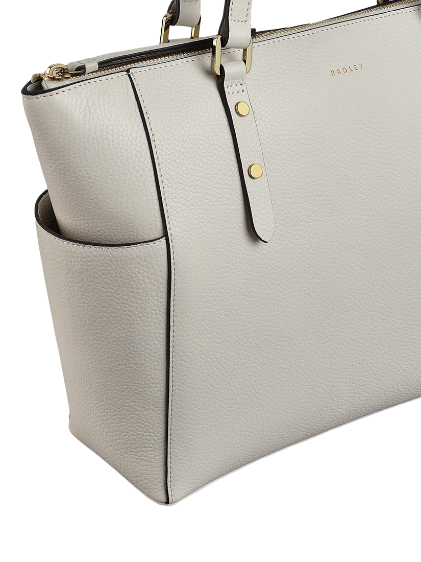 Product image 4 of 6, which shows Radley Silk Street Leather Large Zip Top Shoulder Bag, Chalk