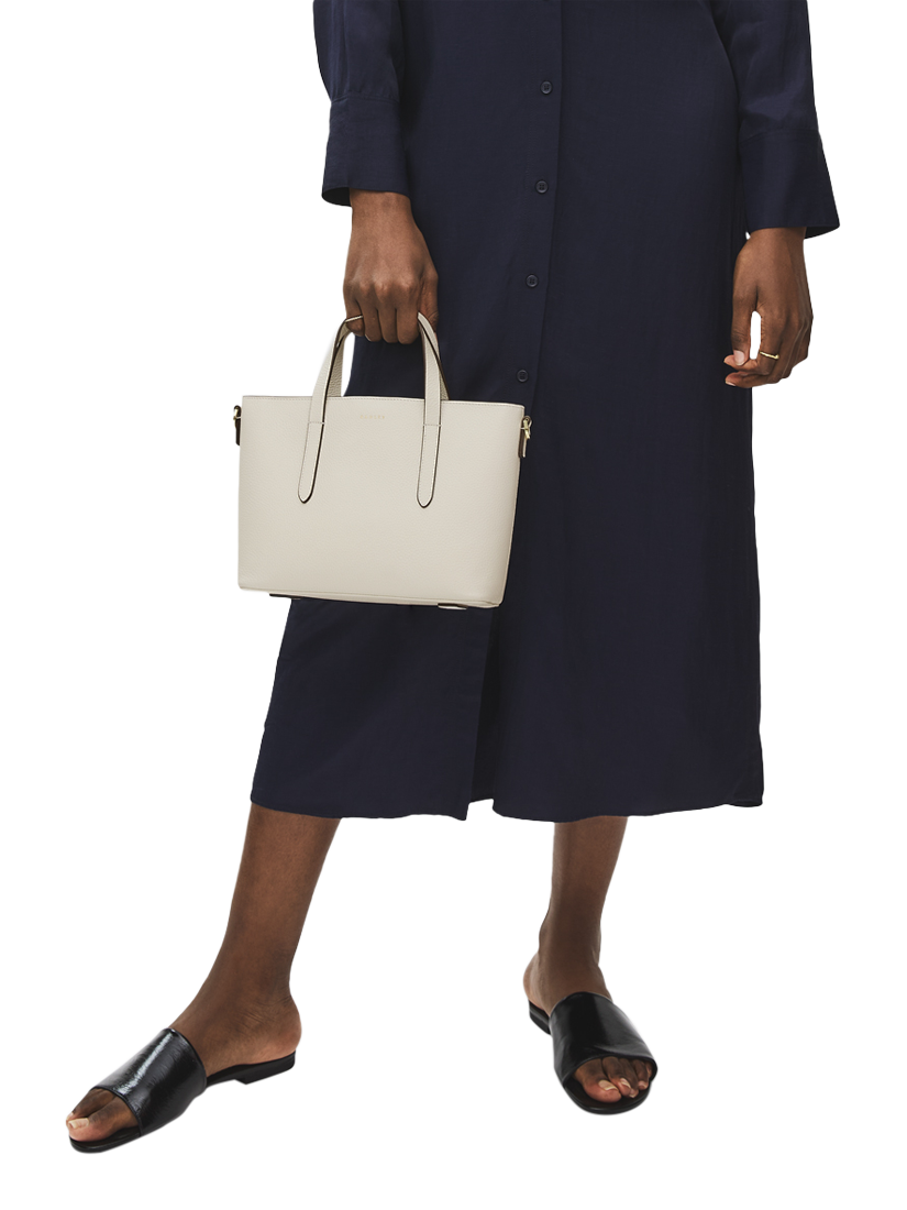 Product image 6 of 6, which shows Radley Silk Street Leather Small Open Top Multiway Bag, Chalk
