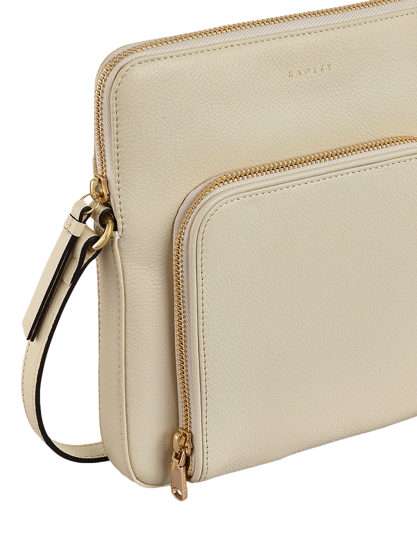 Product image 4 of 5, which shows Radley Redford Close Leather Medium Zip Top Cross Body Bag, Chalk