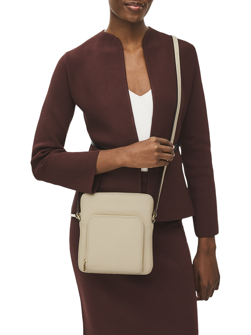 Product image 5 of 5, which shows Radley Redford Close Leather Medium Zip Top Cross Body Bag, Chalk