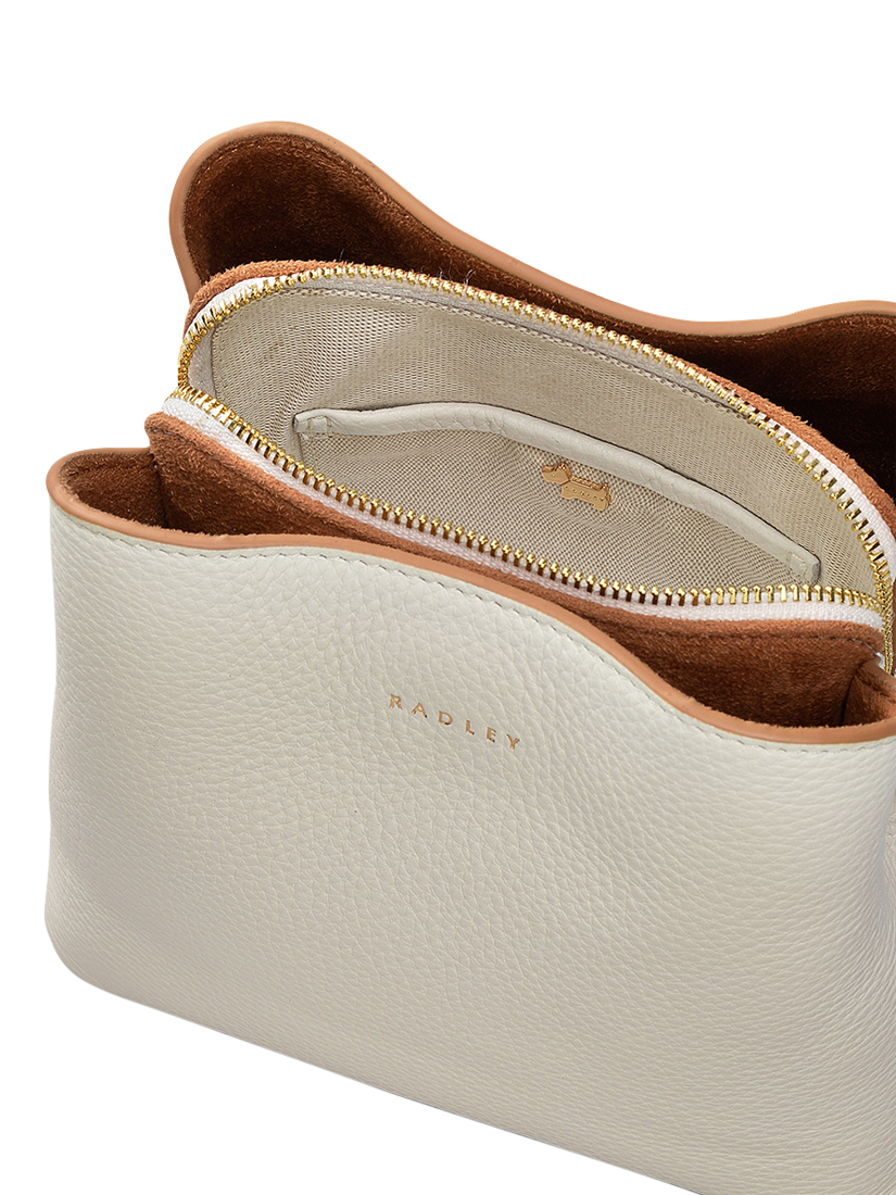 Product image 3 of 6, which shows Radley Dukes Place Leather Small Compartment Crossbody Bag, Chalk