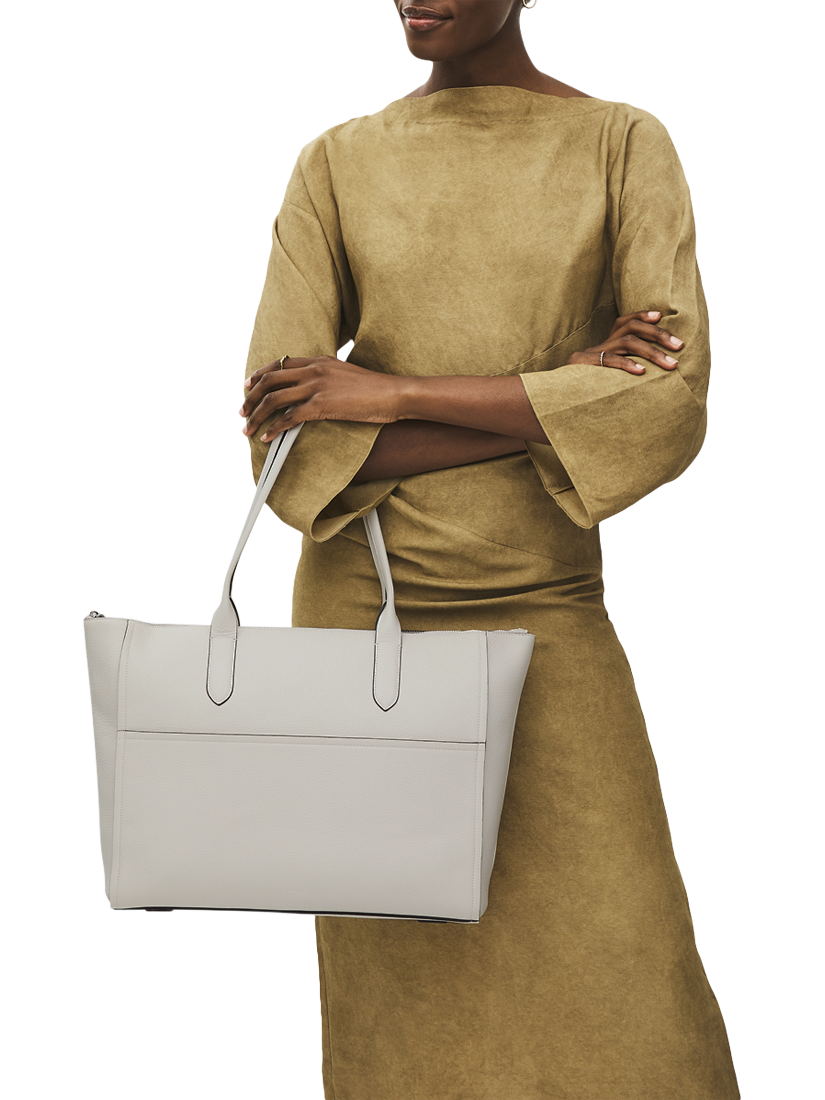 Product image 6 of 6, which shows Radley Oak Street Leather Tote Bag, Chalk