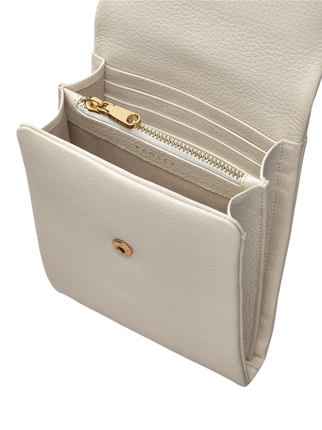 Product image 3 of 4, which shows Radley Mallow Street Leather Phone Cross Body Bag, Chalk