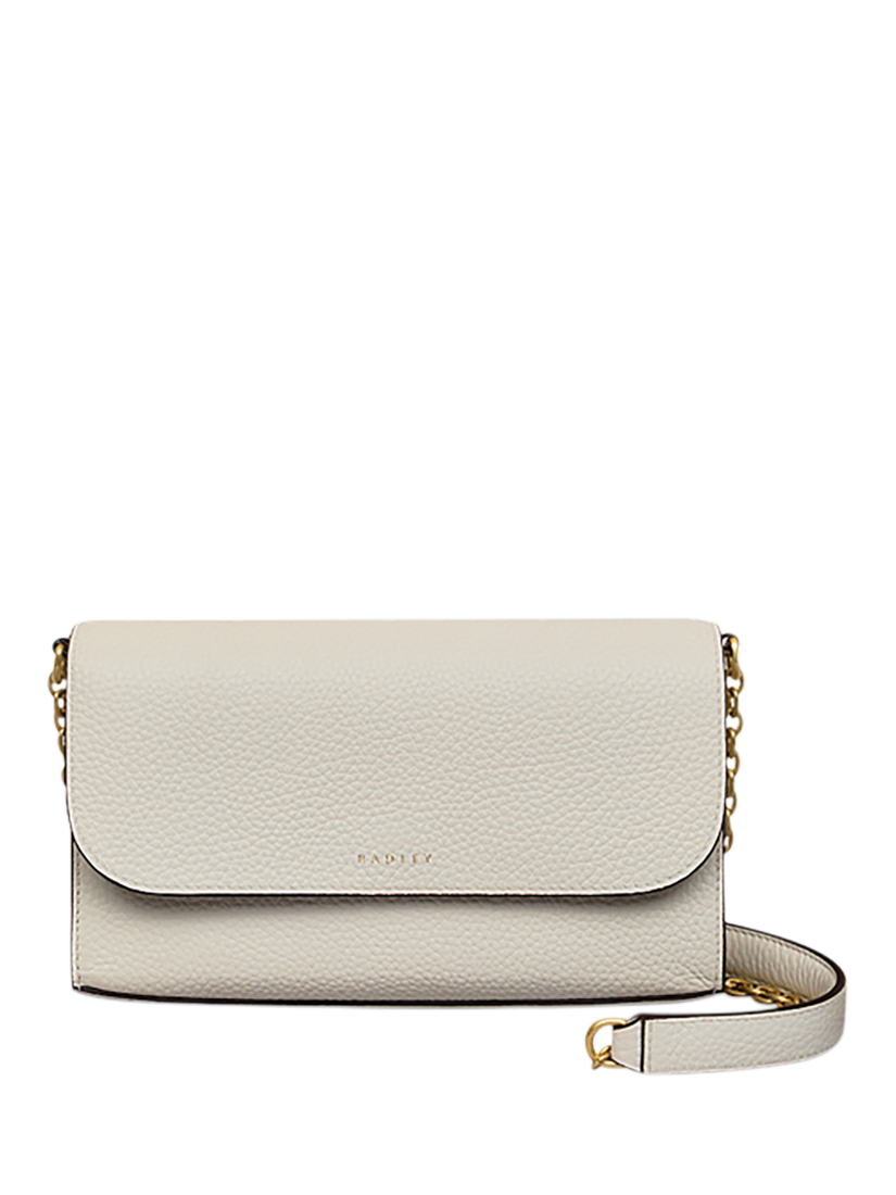 Product image 1 of 4, which shows Radley The Rathbone Leather Large Phone Cross Body Bag, Chalk