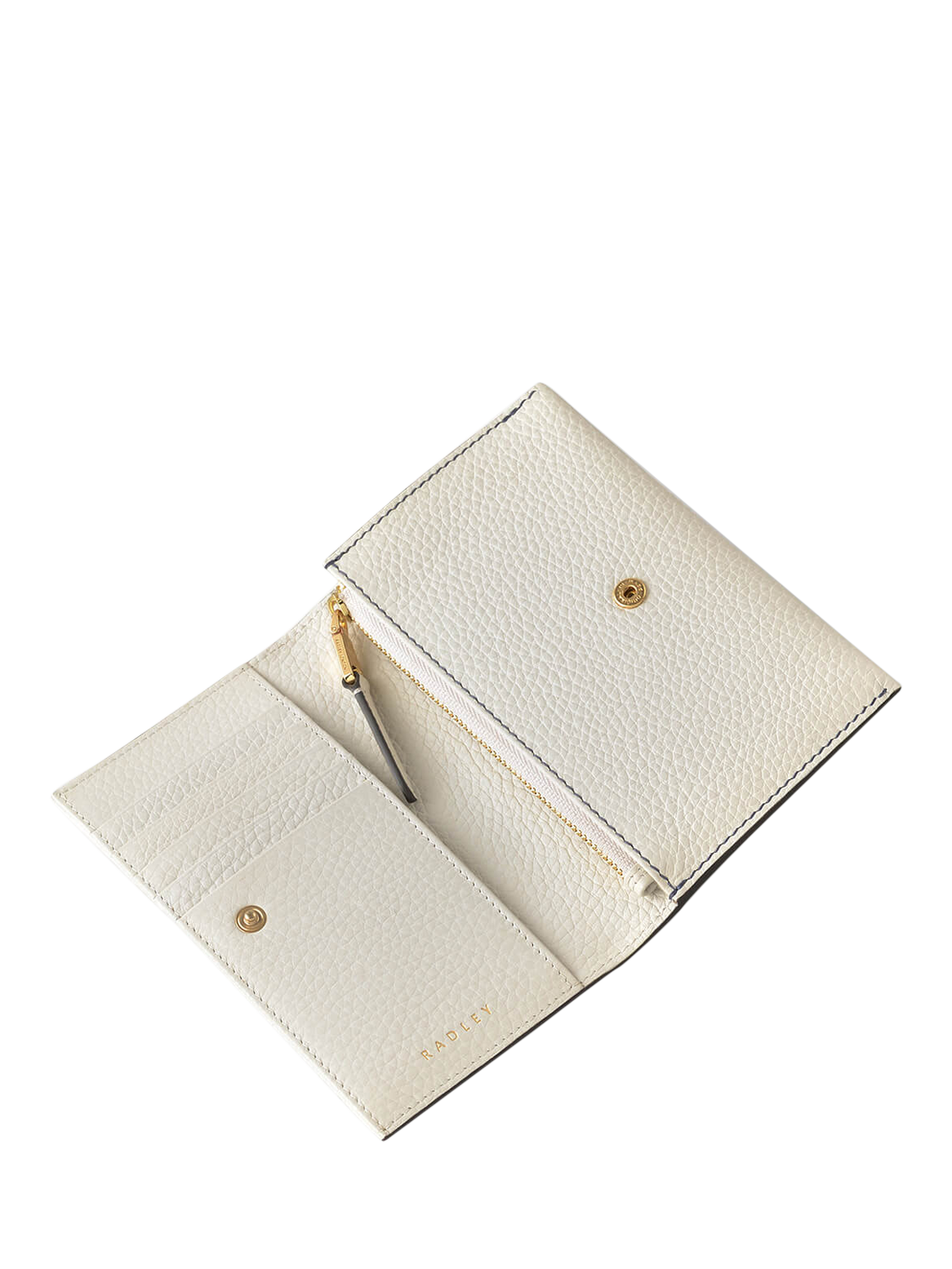 Product image 3 of 4, which shows Radley Medium Floral Flap Over Leather Purse, Chalk