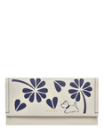 Radley Large Floral Flap Over Leather Purse, Chalk