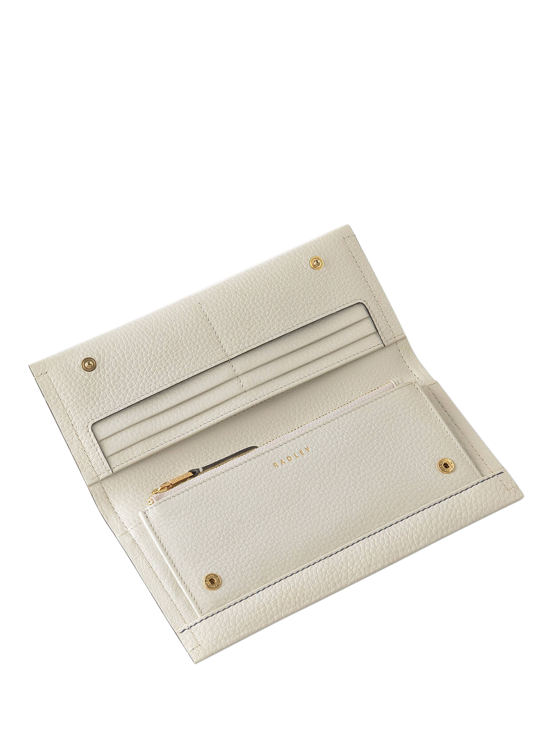 Product image 3 of 4, which shows Radley Large Floral Flap Over Leather Purse, Chalk