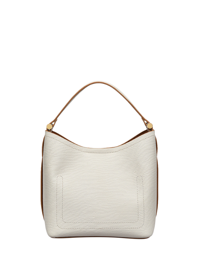 Product image 2 of 6, which shows Radley Bathurst Mews Leather Faux Lizard Small Open Top Grab Bag, Chalk