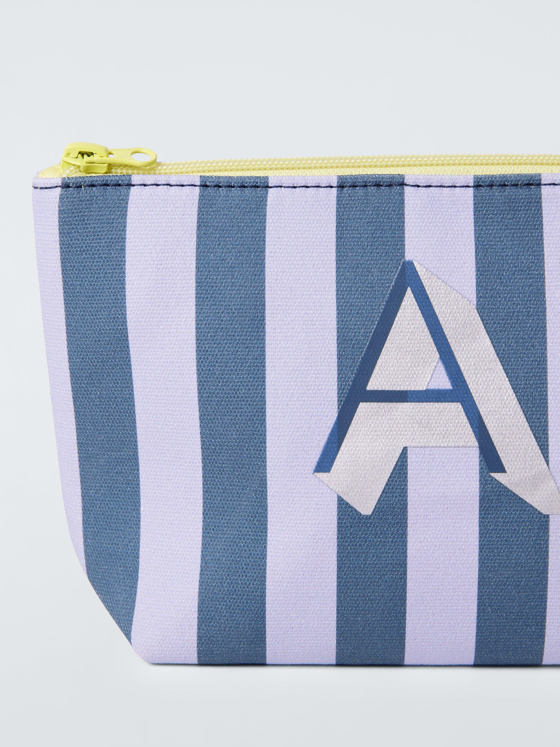 Product image 4 of 4, which shows John Lewis Stripe Alphabet Makeup Bag, A