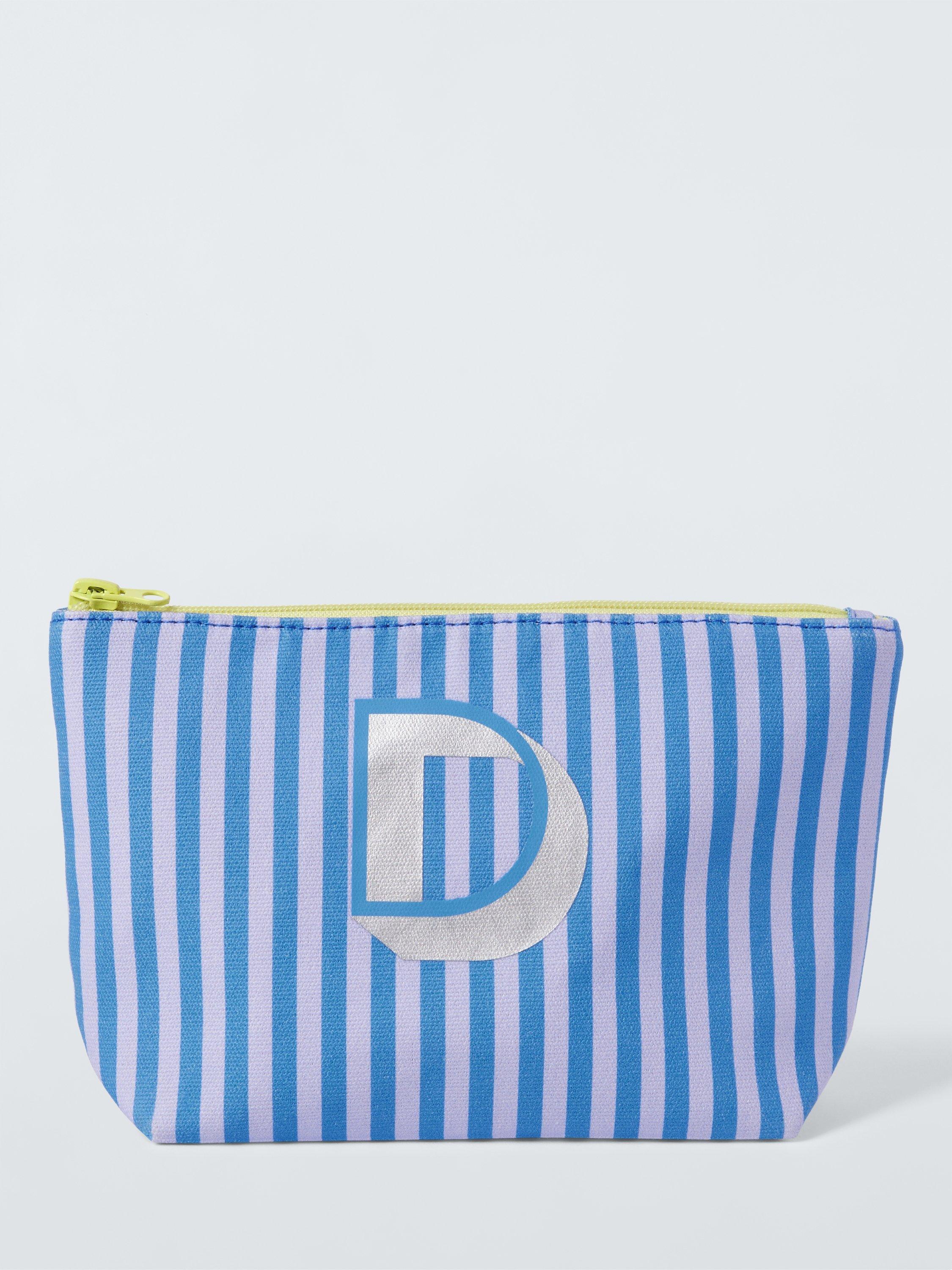 Product image 1 of 4, which shows John Lewis Stripe Alphabet Makeup Bag, D