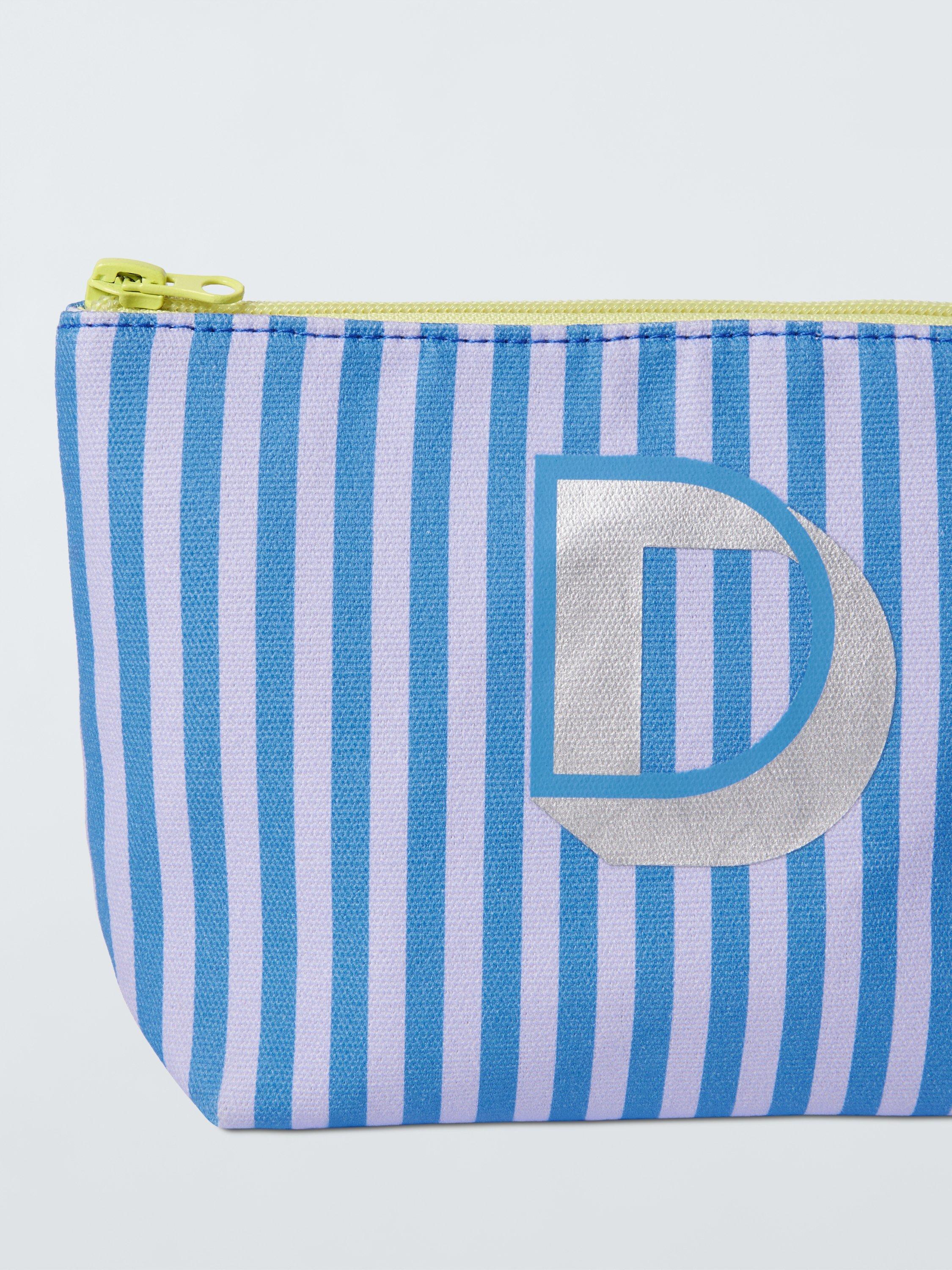 Product image 4 of 4, which shows John Lewis Stripe Alphabet Makeup Bag, D