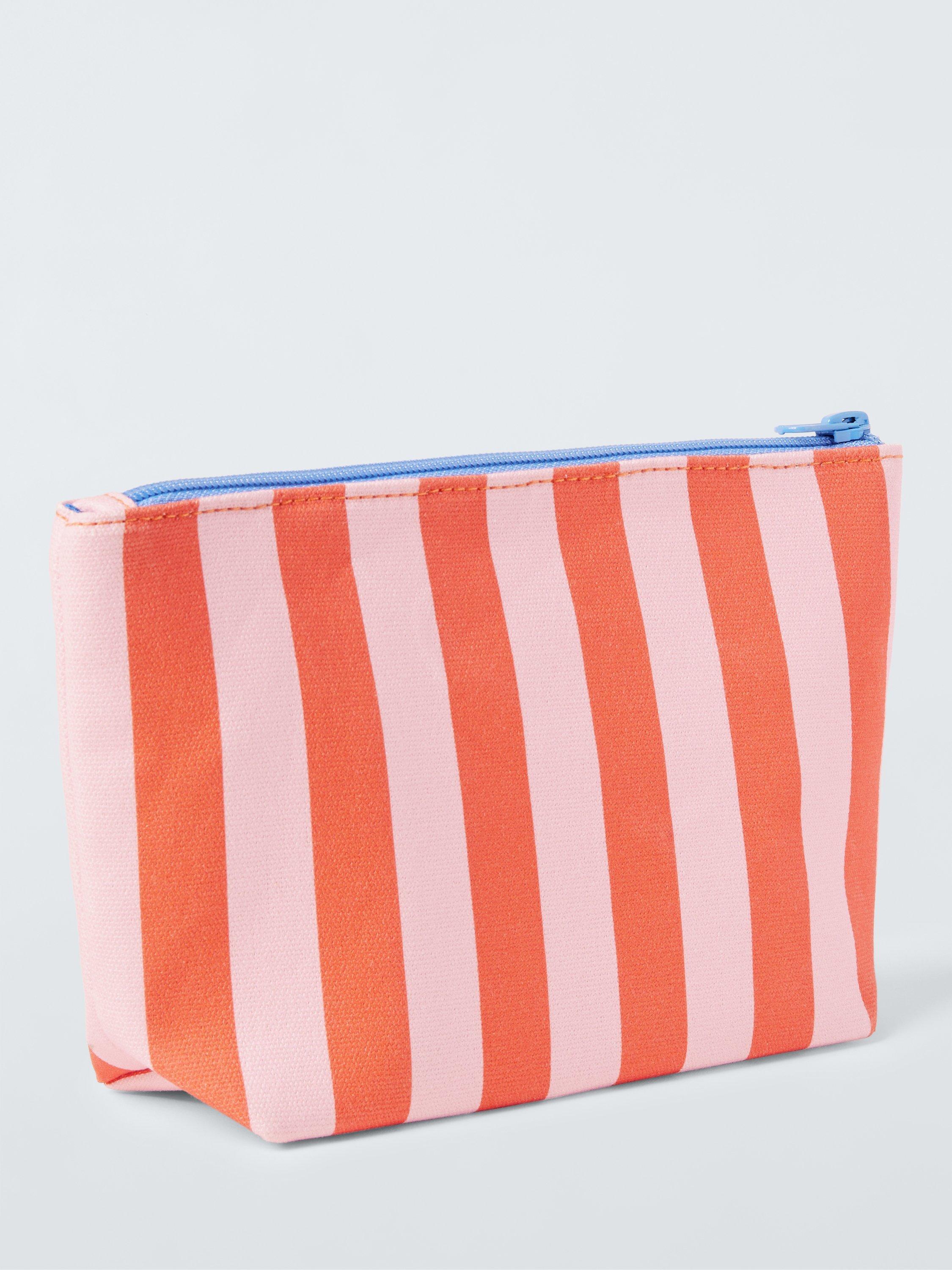 Product image 2 of 4, which shows John Lewis Stripe Alphabet Makeup Bag, E