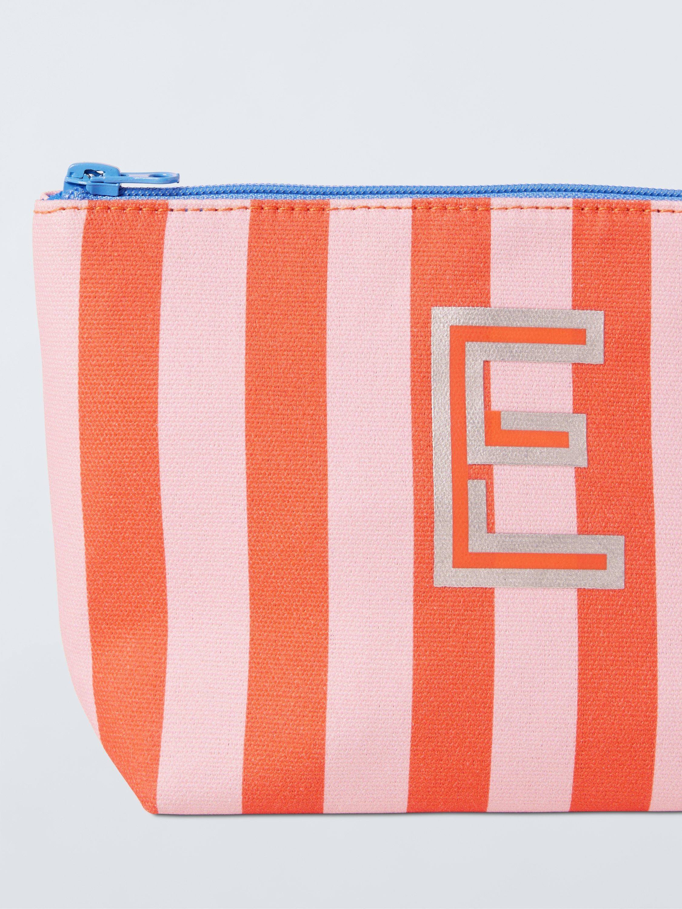 Product image 4 of 4, which shows John Lewis Stripe Alphabet Makeup Bag, E