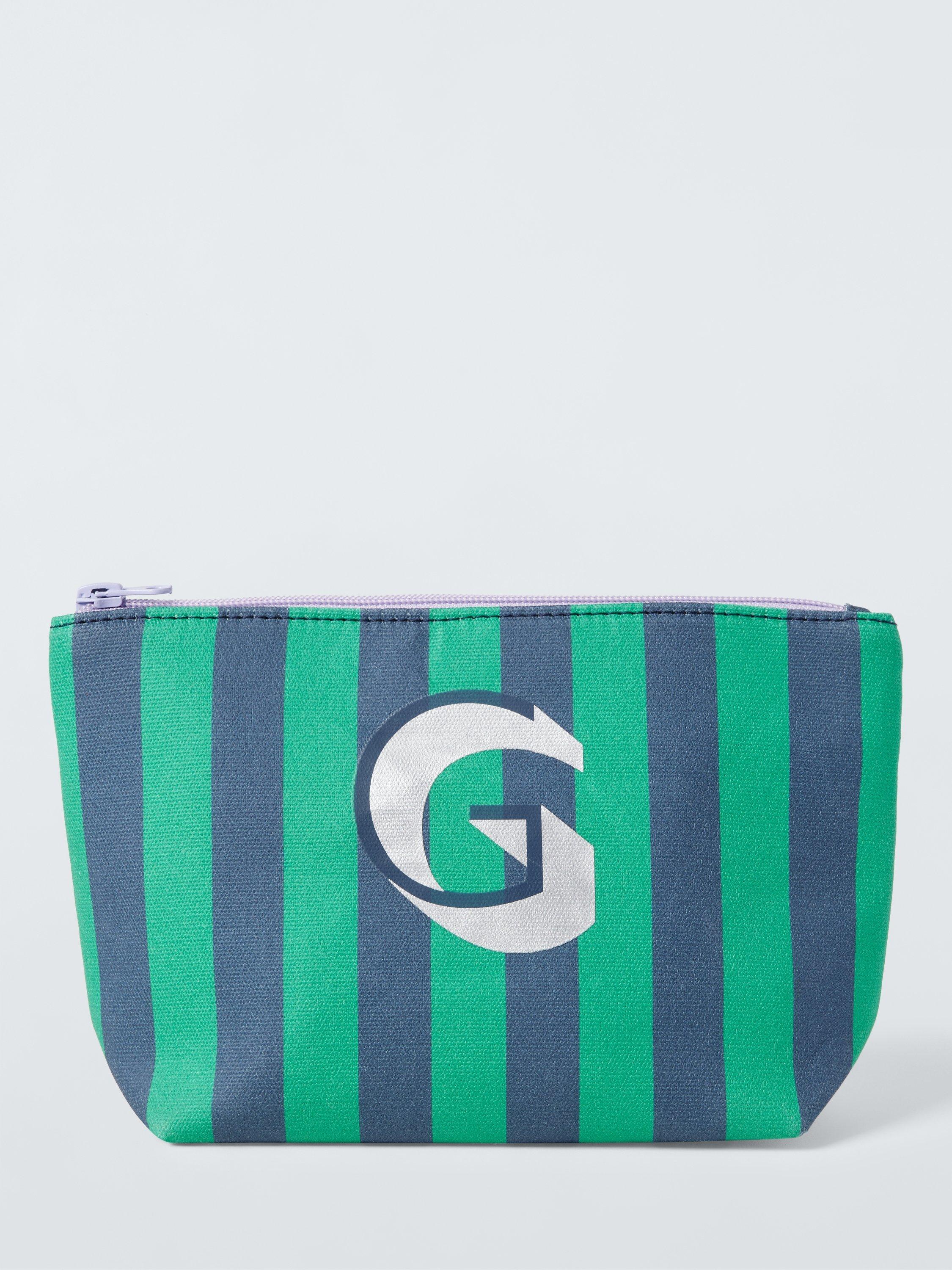 Product image 1 of 4, which shows John Lewis Stripe Alphabet Makeup Bag, G